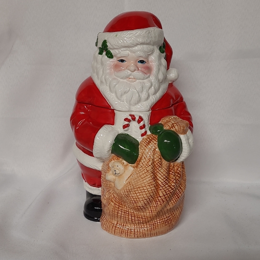 Santa Claus Cookie Jar - Red and Green (103)